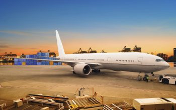 cargo plane loading in air port